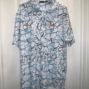 G/FORE Watercolour Floral Tech Pique Golf Polo Shirt